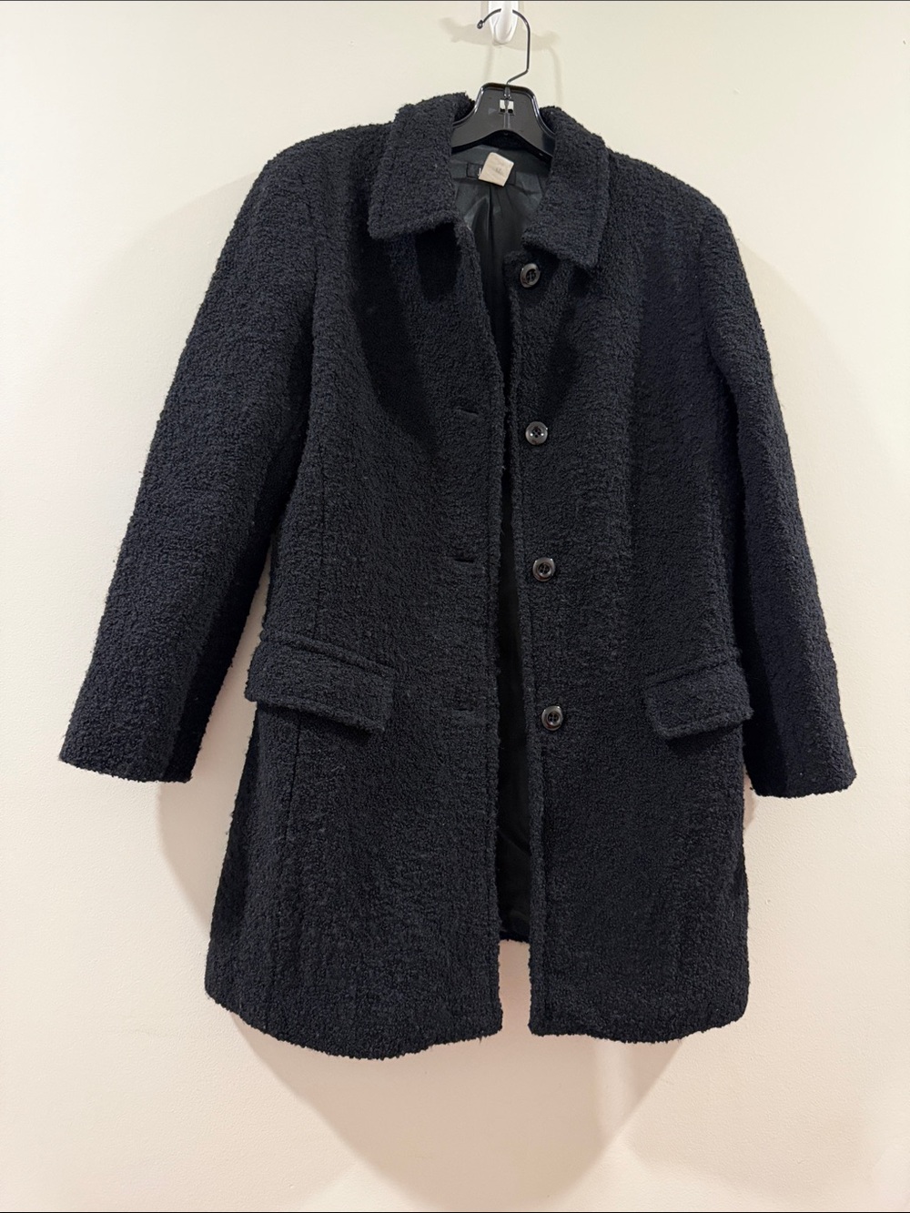 J. Crew Black Faux Shearling Teddy Coat